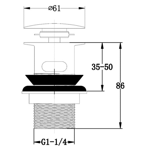 JTP Easy Clean Click Clack Slotted Basin Waste - Chrome - Envy Bathrooms Ltd