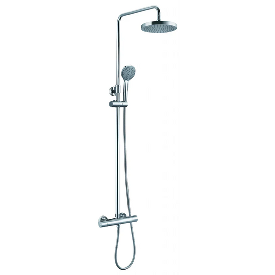 JTP Eco Round Thermostatic Bar Valve With 2 Outlets & Adjustable Riser - Chrome - EC819 - Envy Bathrooms Ltd