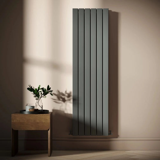 JTP Enzo Anthracite 1600mm x 452mm Flat Panel Designer Radiator | EN1645AN - Envy Bathrooms Ltd