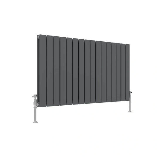 JTP Enzo Anthracite Flat Panel Horizontal Designer Radiator 600mm x 1212mm | EN612AN - Envy Bathrooms Ltd