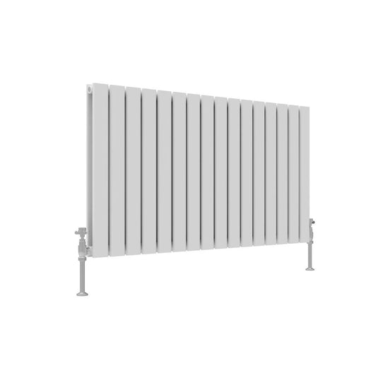 JTP Enzo White 600mm x 1212mm Flat Panel Horizontal Designer Radiator | EN612W - Envy Bathrooms Ltd
