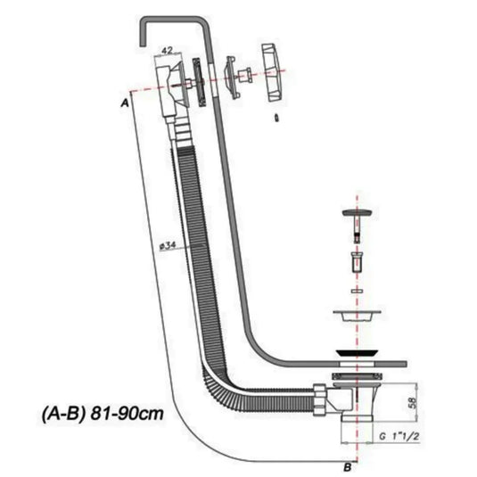JTP Extended Bath Pop-Up Waste - Chrome - Envy Bathrooms Ltd
