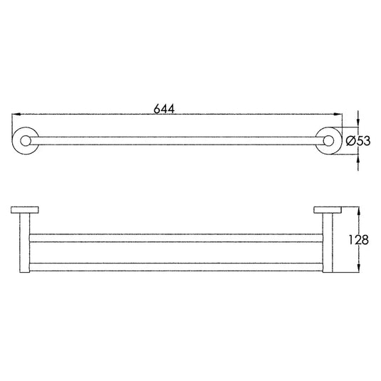 JTP Florence Twin Towel Bar - Chrome - Envy Bathrooms Ltd