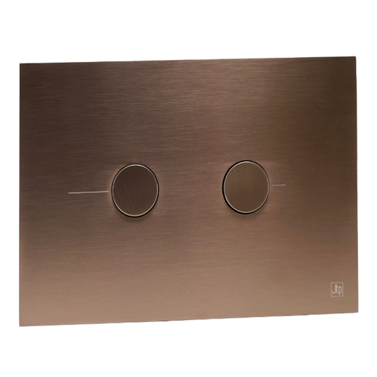 JTP Metal Pneumatic Dual Flush Plate 215mm Wide - Brushed Bronze - Envy Bathrooms Ltd