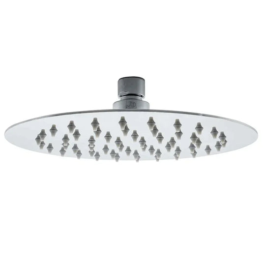 JTP Glide Ultra-Thin Round Fixed Shower Head 200mm Diameter - Chrome - Envy Bathrooms Ltd