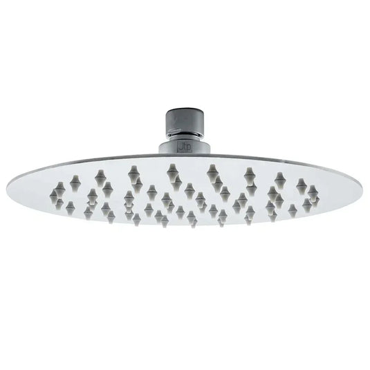 JTP Glide Ultra-Thin Round Fixed Shower Head 200mm Diameter - Chrome - Envy Bathrooms Ltd