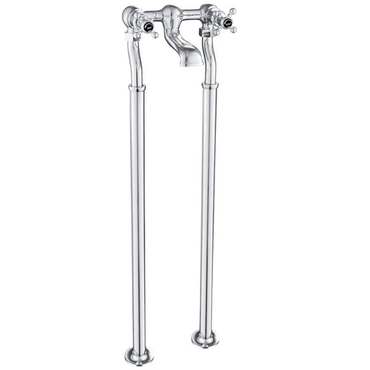 JTP Grosvenor Black Indices Crosshead Freestanding Bath Filler Tap - Chrome - Envy Bathrooms Ltd