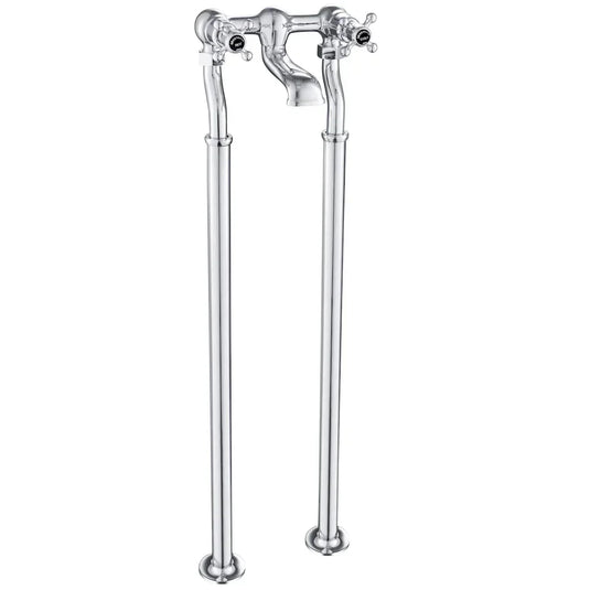 JTP Grosvenor Black Indices Crosshead Freestanding Bath Filler Tap - Chrome - Envy Bathrooms Ltd