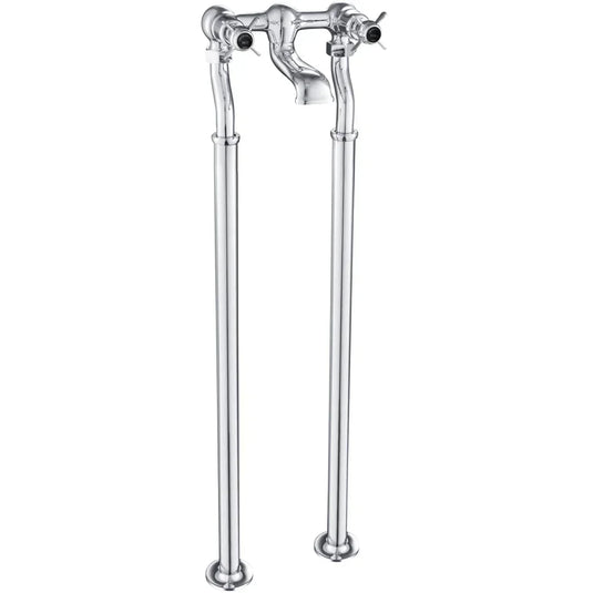 JTP Grosvenor Black Indices Freestanding Bath Filler Tap - Chrome - Envy Bathrooms Ltd