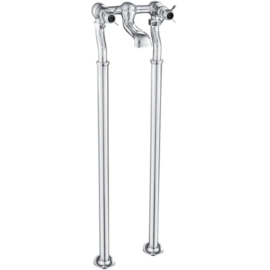 JTP Grosvenor Black Indices Freestanding Bath Filler Tap - Chrome - Envy Bathrooms Ltd