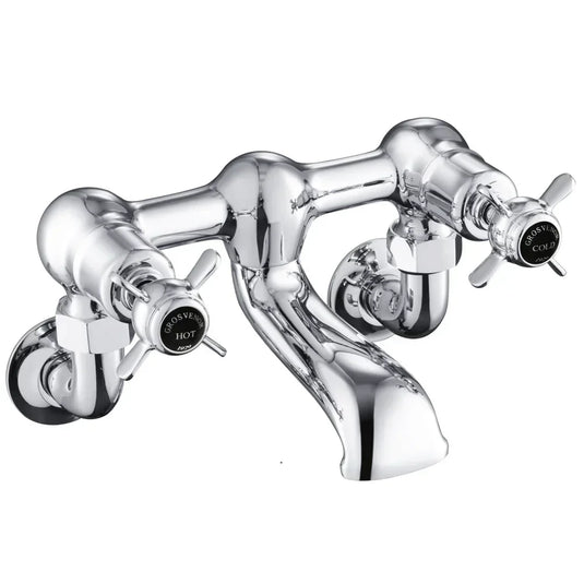 JTP Grosvenor Black Indices Wall Mounted Bath Filler Tap - Chrome - Envy Bathrooms Ltd