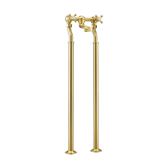 JTP Grosvenor Cross Freestanding Bath Filler Tap - Brushed Brass - 76223FSBBR - Envy Bathrooms Ltd