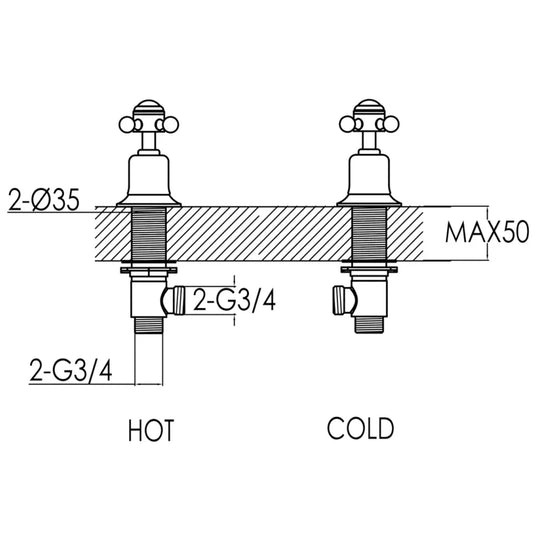 JTP Grosvenor Cross Panel Valves Pair - Chrome - Envy Bathrooms Ltd