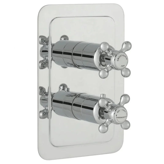 JTP Grosvenor Cross Thermostatic Concealed 1 Outlet Shower Valve - Chrome - Envy Bathrooms Ltd