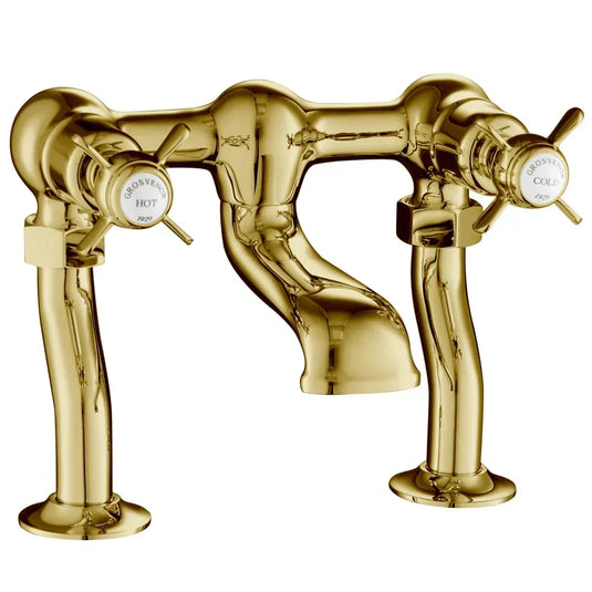 JTP Grosvenor Deck Mounted Bath Filler Tap - Antique Brass - Envy Bathrooms Ltd