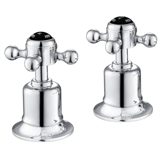 JTP Grosvenor Deck Mounted Panel Valves Pair - Crosshead Handle - Chrome - Envy Bathrooms Ltd