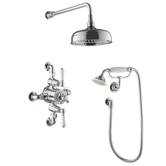 JTP Grosvenor Exposed 2 Outlet Thermostatic Valve - Chrome - GRO281CH - Envy Bathrooms Ltd