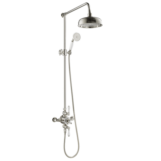 JTP Grosvenor Exposed Thermostatic valve with Riser & Kit Nickel | GRO819NK - Envy Bathrooms Ltd