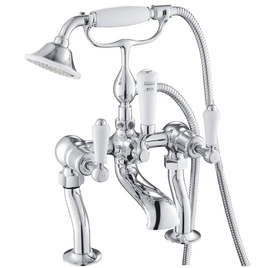 JTP Grosvenor Pillar Mounted Bath Shower Mixer Tap Lever Handle with Kit - Chrome - Envy Bathrooms Ltd