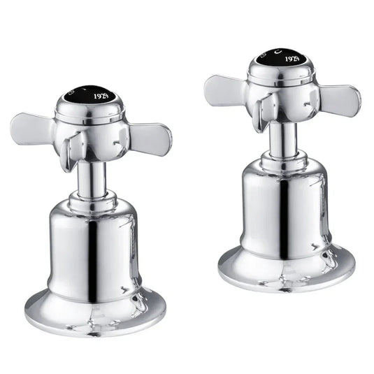 JTP Grosvenor Pinch Deck Mounted Panel Valves Pair - Double Handle - Chrome - Envy Bathrooms Ltd