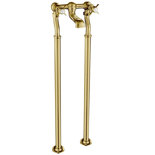 JTP Grosvenor Pinch Freestanding Bath Filler Tap - Antique Brass - Envy Bathrooms Ltd