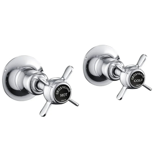 JTP Grosvenor Pinch Wall Valves - Double Handle - Chrome - Envy Bathrooms Ltd