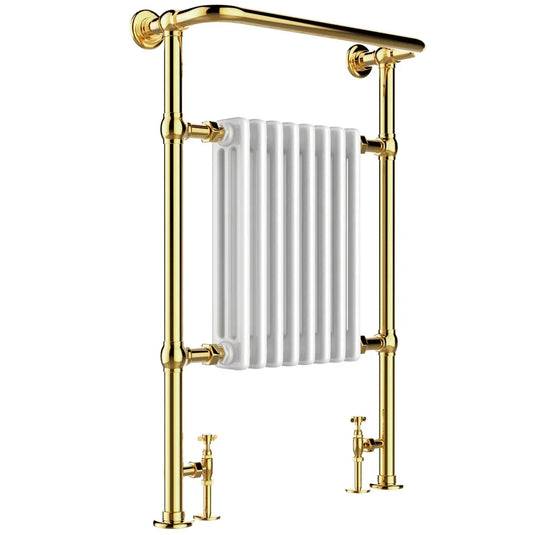 JTP Grosvenor Radiator Heated Towel Rail 963mm H x 673mm W - Antique Brass - Envy Bathrooms Ltd