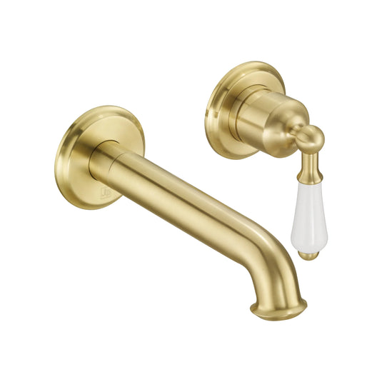 JTP Grosvenor Single Lever Wall Mounted Basin Mixer - Brushed Brass - 85273BBRMP - Envy Bathrooms Ltd