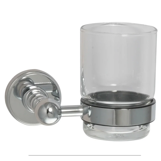 JTP Grosvenor Tumbler Holder With Frosted Glass - Chrome - GR141CH - Envy Bathrooms Ltd