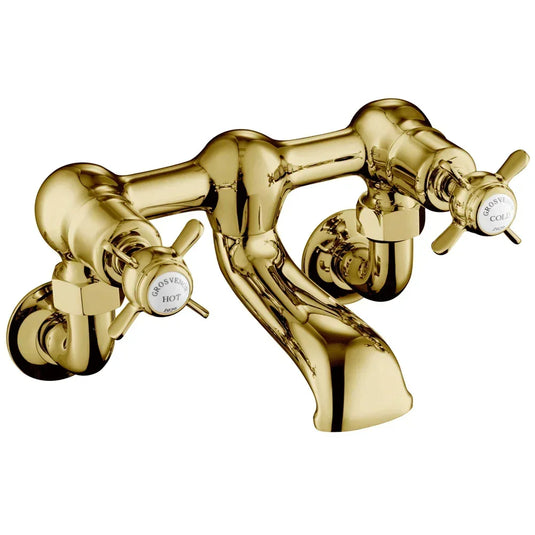JTP Grosvenor Wall Mounted Bath Filler Tap - Antique Brass - Envy Bathrooms Ltd