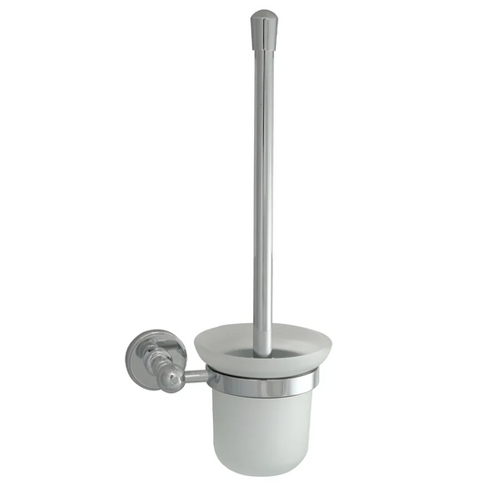 JTP Grosvenor Wall Mounted Toilet Brush & Holder With Frosted Glass - Chrome - GR165CH - Envy Bathrooms Ltd