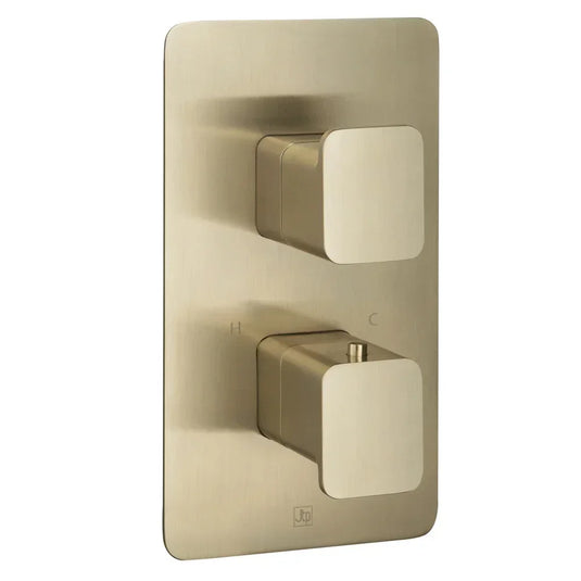 JTP Hix 1-Outlet Thermostatic Concealed Shower Valve - Brushed Brass PVD - Envy Bathrooms Ltd