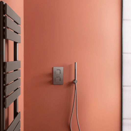 JTP Hix 2-Outlet Dual Handle Thermostatic Concealed Shower Valve - Brushed Black - Envy Bathrooms Ltd