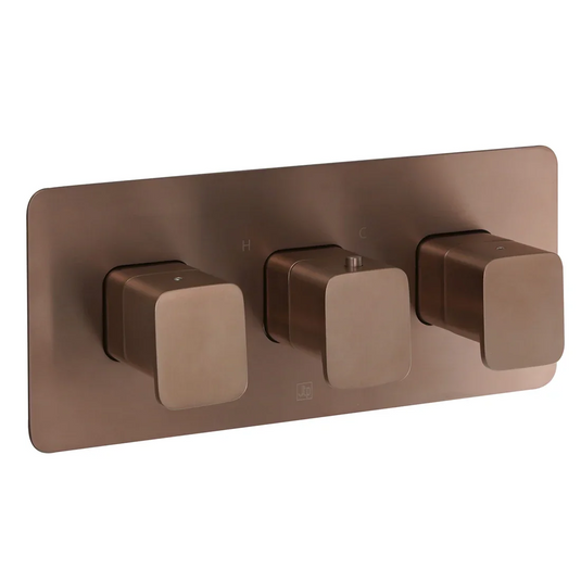 JTP Hix 2-Outlet Thermostatic Concealed Shower Valve - Brushed Bronze - 31693BRZ - Envy Bathrooms Ltd