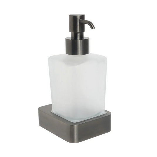 JTP Hix 75mm Square Wall Mounted Soap Dispenser - Brushed Black - 37167BBL - Envy Bathrooms Ltd