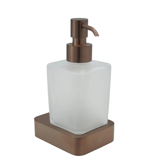 JTP Hix 75mm Square Wall Mounted Soap Dispenser - Brushed Bronze - 31167BRZ - Envy Bathrooms Ltd