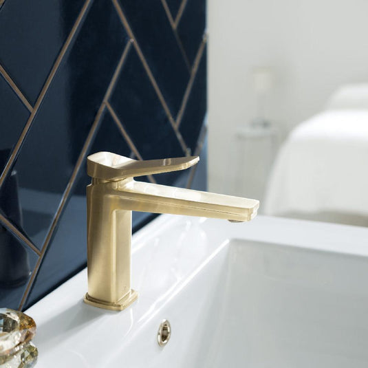 JTP Hix Deck Mounted Basin Mixer Tap - Brushed Brass PVD - Envy Bathrooms Ltd