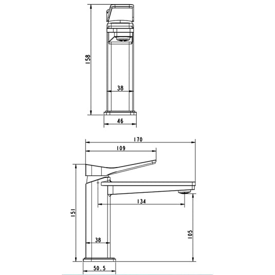 JTP Hix Deck Mounted Basin Mixer Tap - Brushed Brass PVD - Envy Bathrooms Ltd
