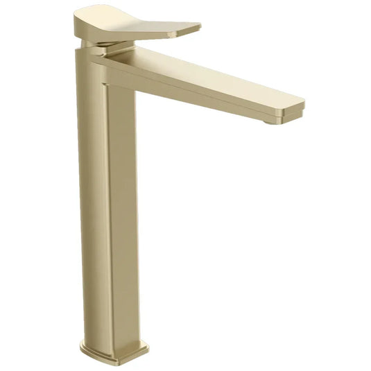 JTP Hix Deck Mounted Tall Basin Mixer Tap - Brushed Brass PVD - Envy Bathrooms Ltd