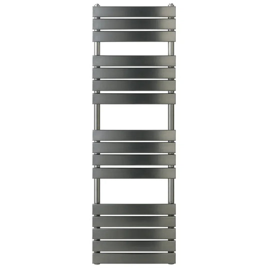 JTP Hix Designer Heated Towel Rail 1600mm H x 500mm W - Brushed Black - Envy Bathrooms Ltd