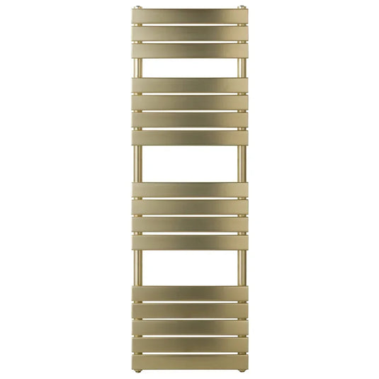 JTP Hix Designer Heated Towel Rail 1600mm H x 500mm W - Brushed Brass - Envy Bathrooms Ltd