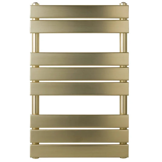 JTP Hix Designer Heated Towel Rail 800mm H x 500mm W - Brushed Brass - Envy Bathrooms Ltd