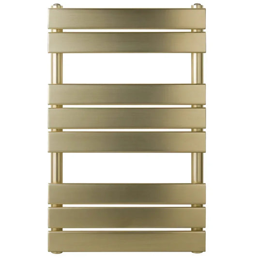 JTP Hix Designer Heated Towel Rail 800mm H x 500mm W - Brushed Brass - Envy Bathrooms Ltd