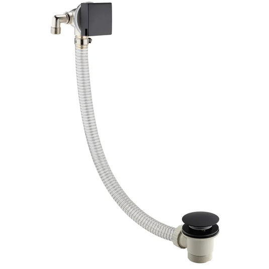 JTP Hix Exofil Click Clack Bath Waste with Overflow Filler - Matt Black - Envy Bathrooms Ltd