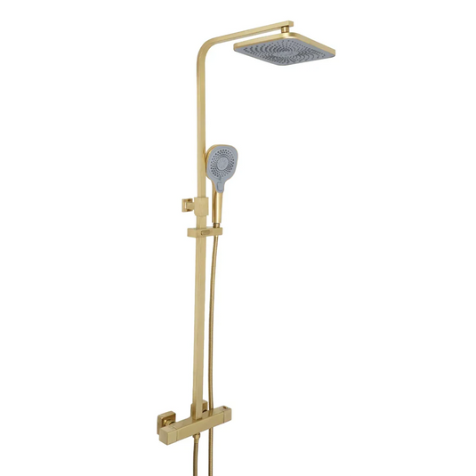 JTP HIX HIX Thermostatic Bar Valve With 2 Outlets & Multifunction Shower Handle - Brushed Brass - 33819BBR - Envy Bathrooms Ltd