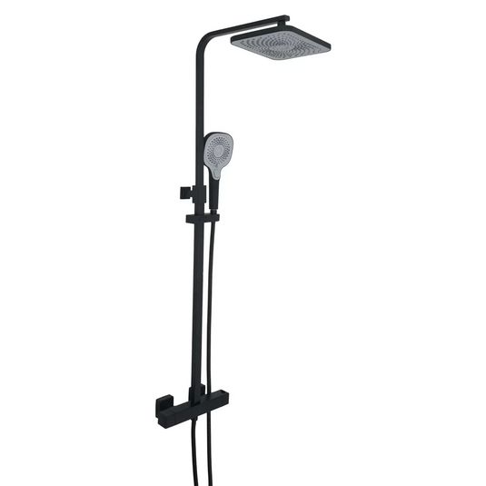 JTP HIX HIX Thermostatic Bar Valve With 2 Outlets & Multifunction Shower Handle - Matt Black - 38819MB - Envy Bathrooms Ltd