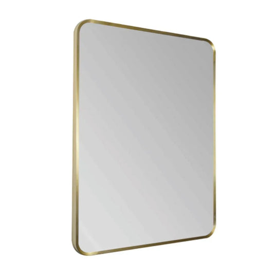 JTP Hix Rectangular Bathroom Mirror 800mm H x 600mm W - Brushed Brass - Envy Bathrooms Ltd