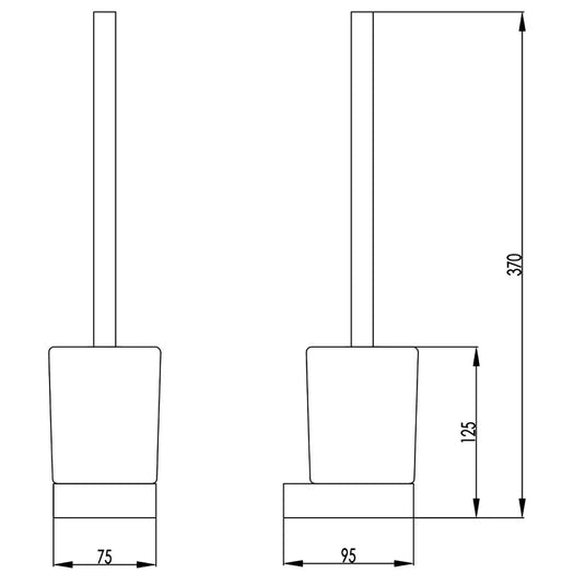 JTP Hix Square Wall Mounted Toilet Brush Holder 75mm Wide - Brushed Brass PVD - 33165BBR - Envy Bathrooms Ltd