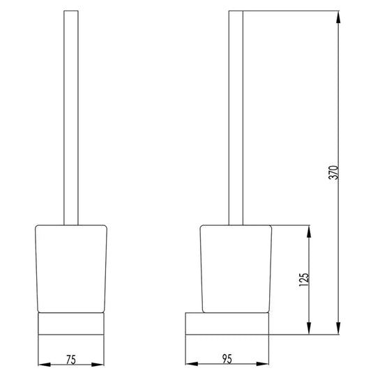 JTP Hix Square Wall Mounted Toilet Brush Holder 75mm Wide - Matt Black - 38165MB - Envy Bathrooms Ltd