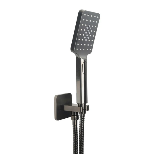 JTP HIX Square Water Outlet With Holder, Hose & Hand Shower - Brushed Black - 37SQUARE/WS/BBL - Envy Bathrooms Ltd